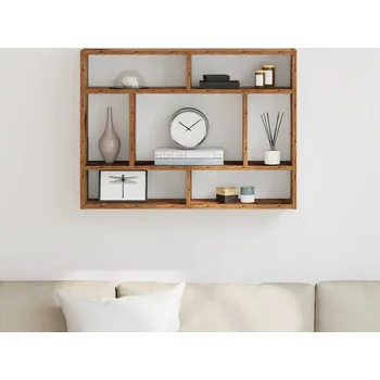 police vidaXL Nástěnná police 75x16x55 cm kompozitní dřevo [803008] Barva: Staré dřevo