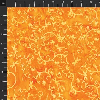 Hoffman 3381-213 bali batika žlutá bavlněná látka