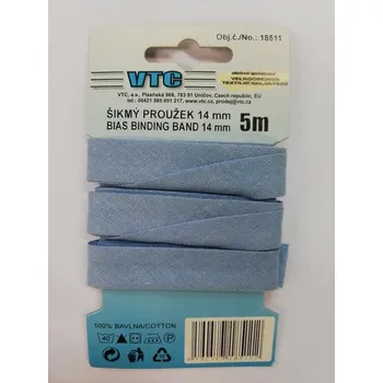 Šikmý proužek 14mm/5m - modrý světlý