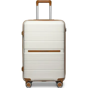 Bílý prémiový plastový kufr s TSA zámkem "Diamant" - vel. L