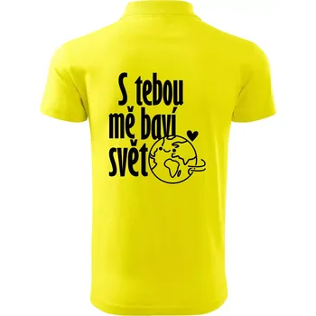 Pánská košile S tebou mě baví svět - Polokošile pánská Pique Polo 203 - 4XL ( Citrónová )