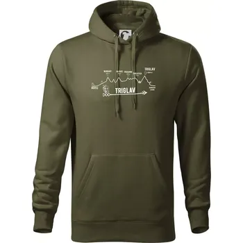 Pánská mikina Profil Triglav Bovec - Bohinjské jezero - Mikina pánská Cape s kapucí - 2XL ( Military )