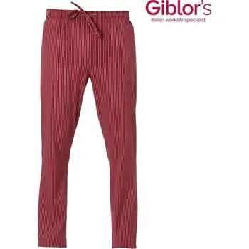 Dámské kalhoty GILBORS Kuchařské kalhoty ENRICO, barva BORDÓ Velikost: 5XL