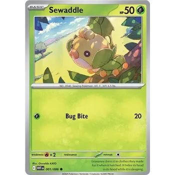 Karetní hra Sewaddle 001/086 - White Flare Typ karty: Non-Holo