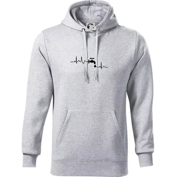 Pánská mikina Instalatér ekg - Mikina pánská Cape s kapucí - 4XL ( Světlešedý Melír )