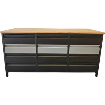 Dílenský stůl Neplátce DPH Pracovní dílenský stůl / 12 zásuvek / 173x63x87-92 cm Dřevotřísková pracovní deska antracit 38 mm Antracit + Šedá RAL9006