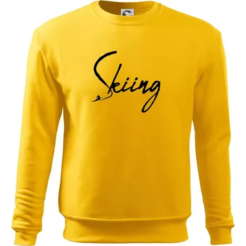 Pánská mikina Skiing nápis lyžař - Mikina Essential pánská - L ( Žlutá )