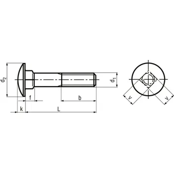 Šroub šroub půlkulatá ocel 8.8 ZB M6 55 mm