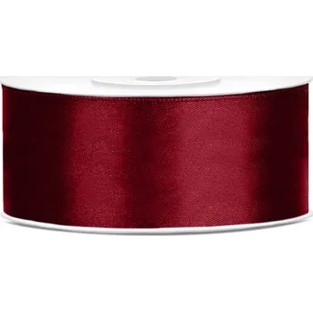 Stuha Partydeco Stuha saténová 25mm, 25m červená vínová