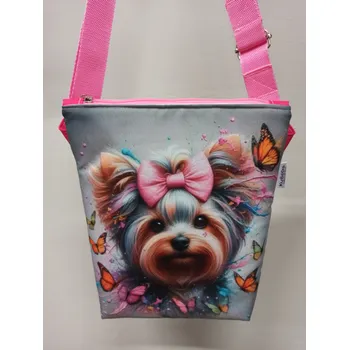 Nákupní taška Crossbody kabelka 22x29 cm - kočárkovina - Pejsek s mašlí
