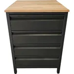 Pracovní dílenský stůl / 4 zásuvky / 60x63x87-92 cm Buková spárovka 40 mm Antracit