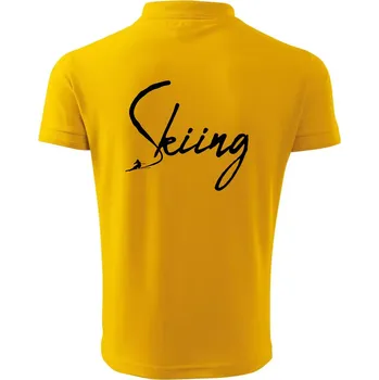 Pánská košile Skiing nápis lyžař - Polokošile pánská Pique Polo 203 - S ( Žlutá )