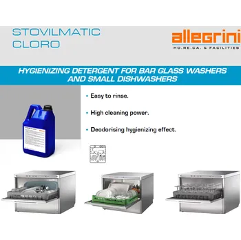 Mycí prostředek ALLEGRINI Italy STOVILMATIC CLORO 6kg - prostředek na mytí nádobí s chlórem pro automatické profi myčky