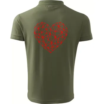 Pánská košile Srdce síť - Polokošile pánská Pique Polo 203 - 3XL ( Khaki )