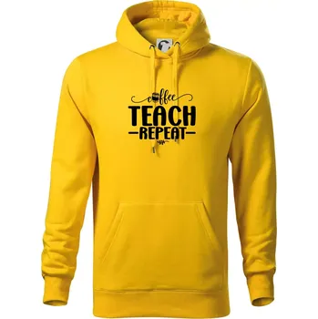 Pánská mikina Coffee teach repeat - Mikina pánská Cape s kapucí - L ( Žlutá )