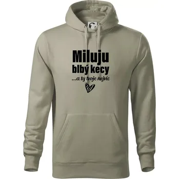 Pánská mikina Miluju blbý kecy - Mikina pánská Cape s kapucí - 4XL ( Light khaki )