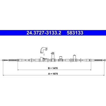 Lanko parkovací brzdy Tažné lanko, parkovací brzda ATE 24.3727-3133.2