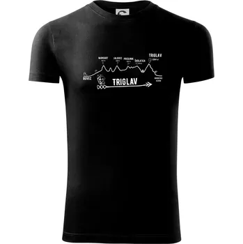 Pánské tričko Profil Triglav Bovec - Bohinjské jezero - Viper FIT - Pánské zůžené tričko - 2XL ( Černá )