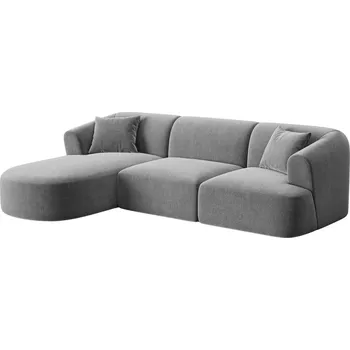 Pohovka Cosmopolitan Design Šedá sametová rohová pohovka Campi 256 cm, levá