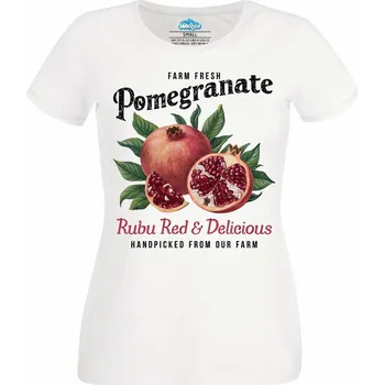 Dámské tričko Granátové Jablko Rubu Red & Delicious (Velikost: 4XL, Barva: Bílá)