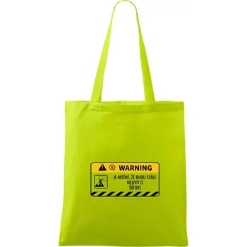 Warning mluvení - Śéf - Taška bavlněná - 42 x 38 cm ( Limetková )