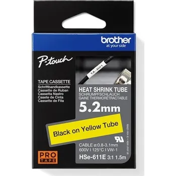 Tiskárna BROTHER smršťovací bužírka - HSE-611E žlutá pro E300VP H300 H500 E550 P700 P750 D800 P900 P950 - 5,2mm / o 0,8-3,1 / 3:1