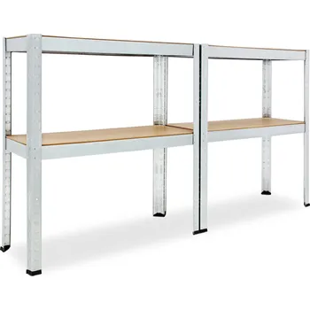 Dílenský regál Sada 2 pozinkovaných regálů 160x90x40cm