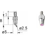 Kmitex Náhradní dotek k úchylkoměru rubínový, pr. 2,5mm, M2,5mm