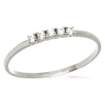 Prsten Dámský prsten z bílého zlata s čirými zirkony PR0662F + DÁREK ZDARMA