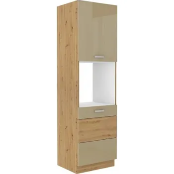 Stolarz-Lempert Kuchyňská skříňka Artisan cappucino lesk - 60 DP-210 2F sloupek se zabudovanou troubou, dvířka