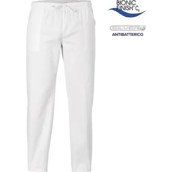 Dámské kalhoty GILBORS Kuchařské kalhoty ALAN, barva BÍLÁ Velikost: S