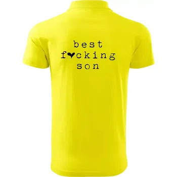 Pánská košile Best fucking son - Polokošile pánská Pique Polo 203 - 4XL ( Citrónová )