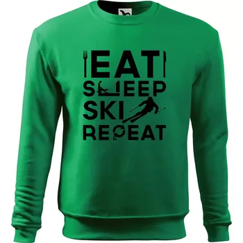 Pánská mikina Eat sleep ski repeat - Mikina Essential pánská - 2XL ( Středně zelená )