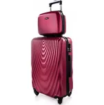 Tmavě červená sada (taška+kufr) skořepinových kufrů "Motion" - vel. M+S