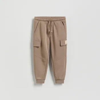 Reserved - Bavlněné kalhoty joggers - kávová - 155FI-84X - 155FI-84X-80