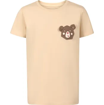 Dívčí oblečení Dětské bavlněné triko NAX OMESO béžová 152-158