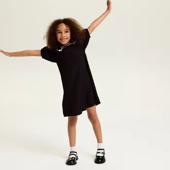 Dívčí šaty Reserved - Šaty z límečkem - černý - 178EX-99X - 178EX-99X-146