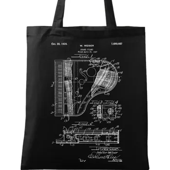 Bavlněná taška Grand Piano Patent W. Weisera (Barva: Černá)