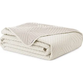 Přehoz na lůžko Prošívaný přehoz na postel SOFTA 170x270 béžovo-krémový