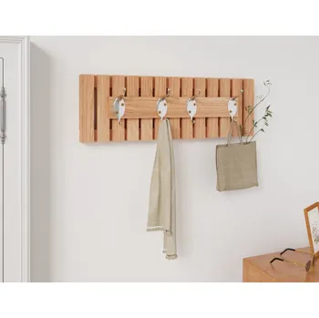 Držák na ručník vidaXL Nástěnný věšák 42 x 8,5 x 14 cm masivní ořechové dřevo [350371]