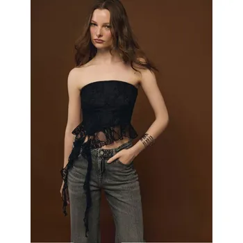 Dámské tričko Bandeau top - S - House - černá - 810GP-99X