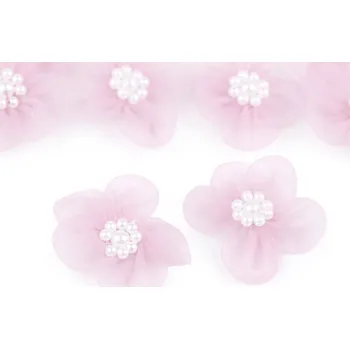 Monofilový květ Ø3-3,5 cm s perlami