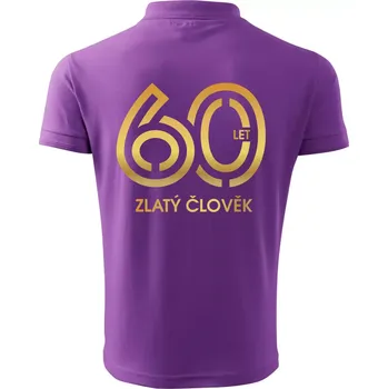 Pánská košile 60 let zlatý člověk - Polokošile pánská Pique Polo 203 - XL ( Fialová )
