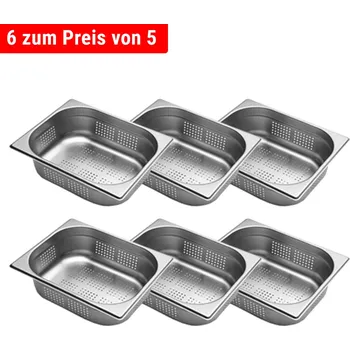 Dóza na potraviny G.Gastro Nerezová GN nádoba 1/2 - perforovaná - hloubka: 100 mm