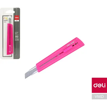 Nůž 126mm odlamovací DELI E2038 růžový