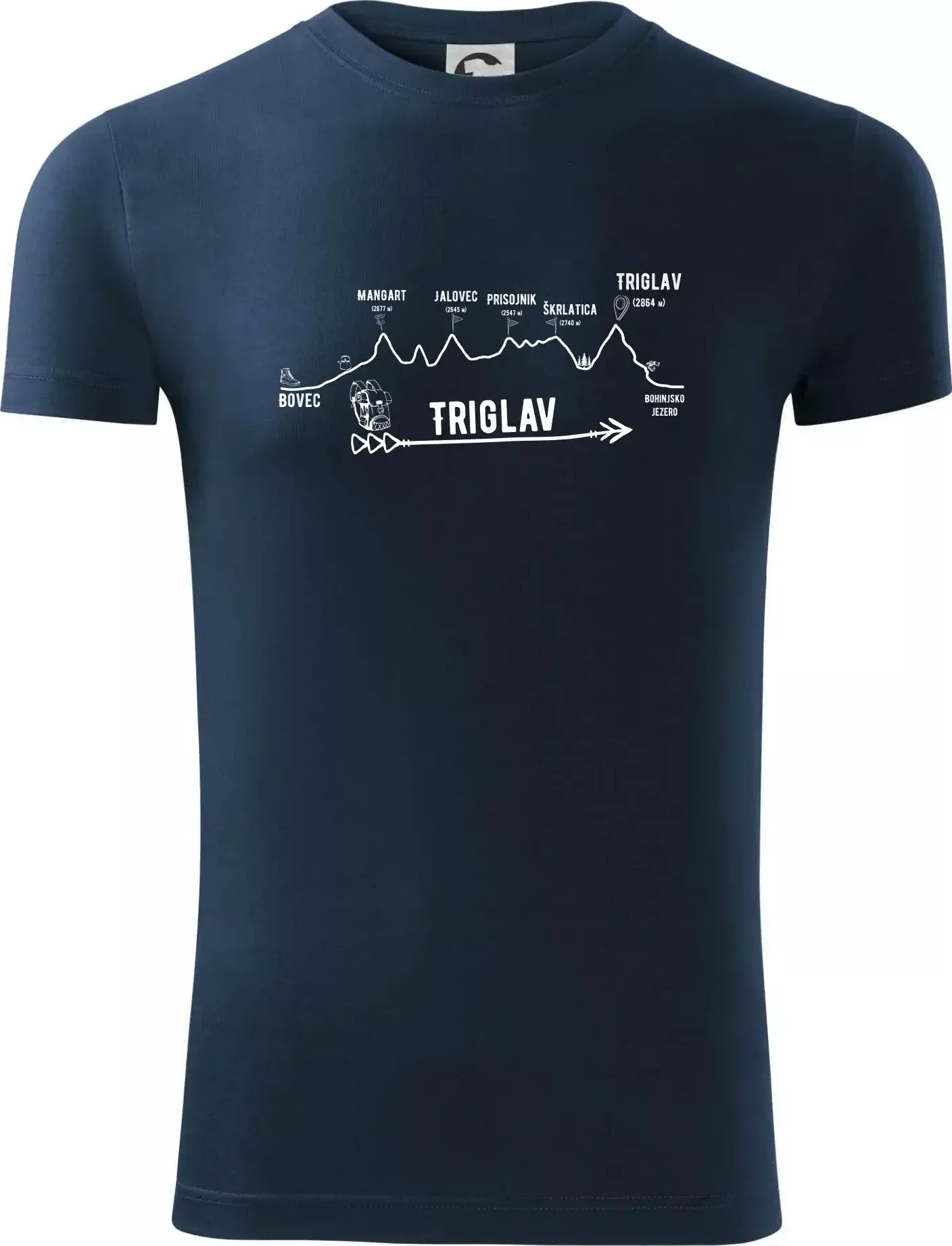Profil Triglav Bovec - Bohinjské jezero - Viper FIT - Pánské zúžené tričko - L ( Námořní modrá (téměř černá) )