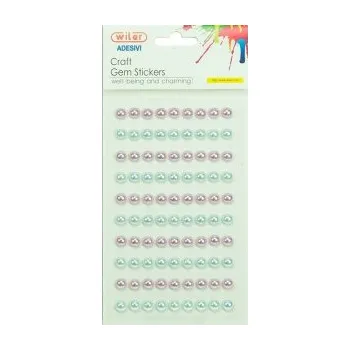 samolepka Wiler Samolepící perly 7mm azurové a fialové