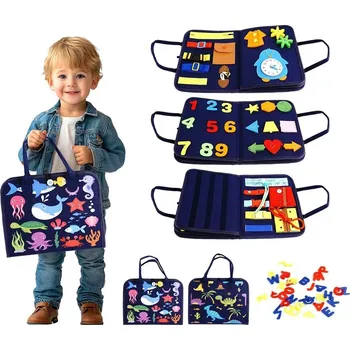 Výuková hračka 2Kids Toys Senzorická busy kniha Vodní / Dino svět