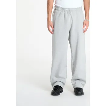 Tepláky Nike Solo Swoosh Men's Fleece Open-Hem Pants Dk Grey Heather/ Lt Smoke Grey/ White L