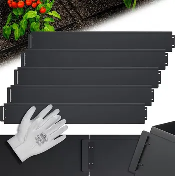 Sada 5 lemů na záhony 5 m x 14 cm | černá kovová